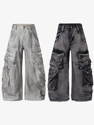 Jeans cargo de pierna ancha – ambos colores, frente | XoKool