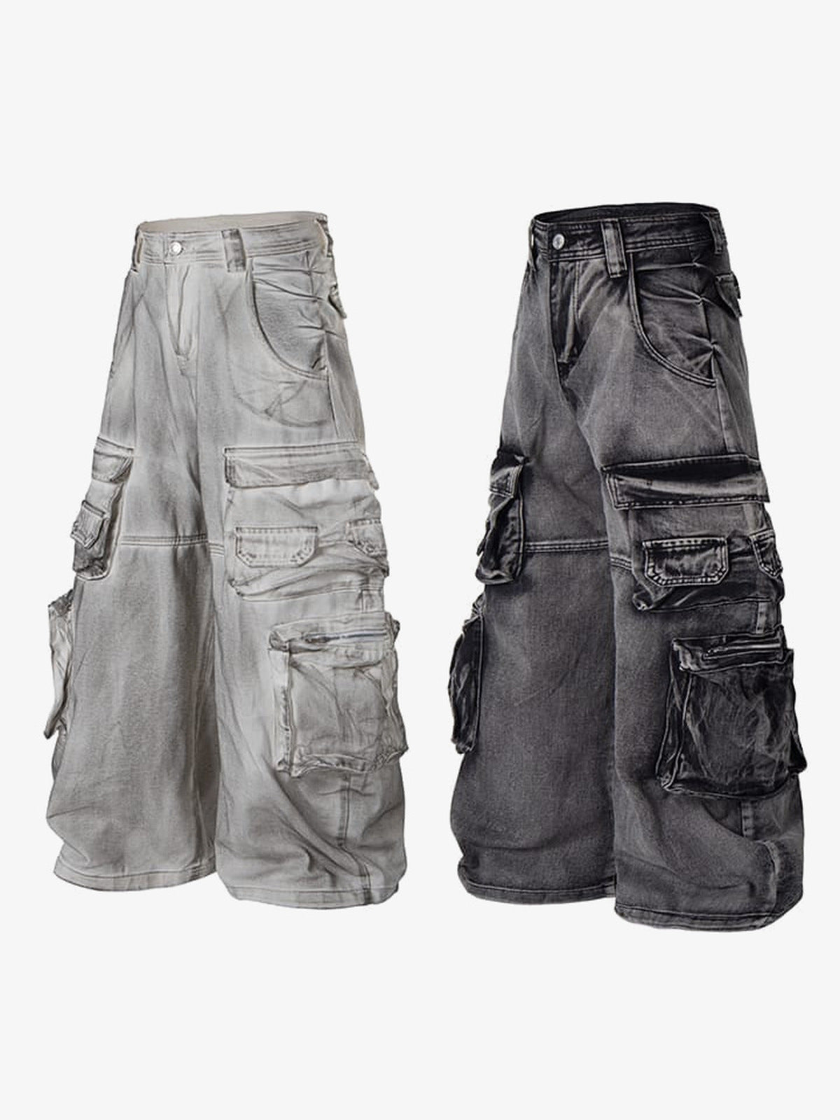 Jeans cargo de pierna ancha – ambos colores, lateral | XoKool