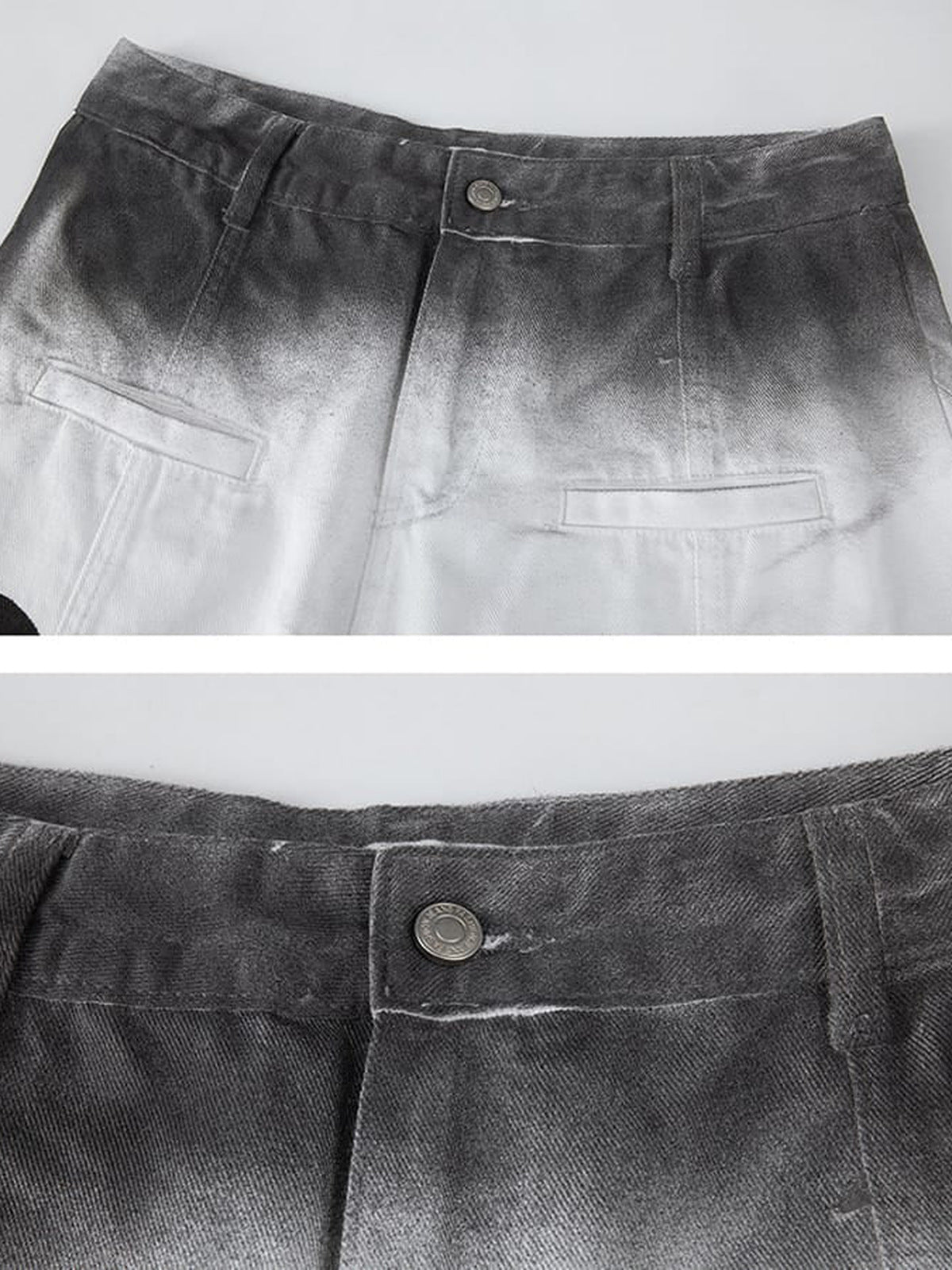 White Ombre Baggy Jeans – Bund im Detail | XoKool