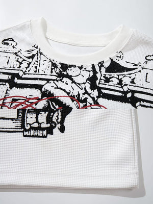 Eagle graphic tee – neck and print close-up | XoKool