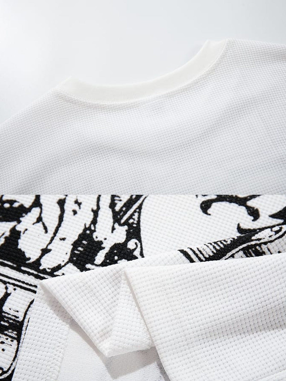 Eagle graphic tee – waffle fabric close-up | XoKool