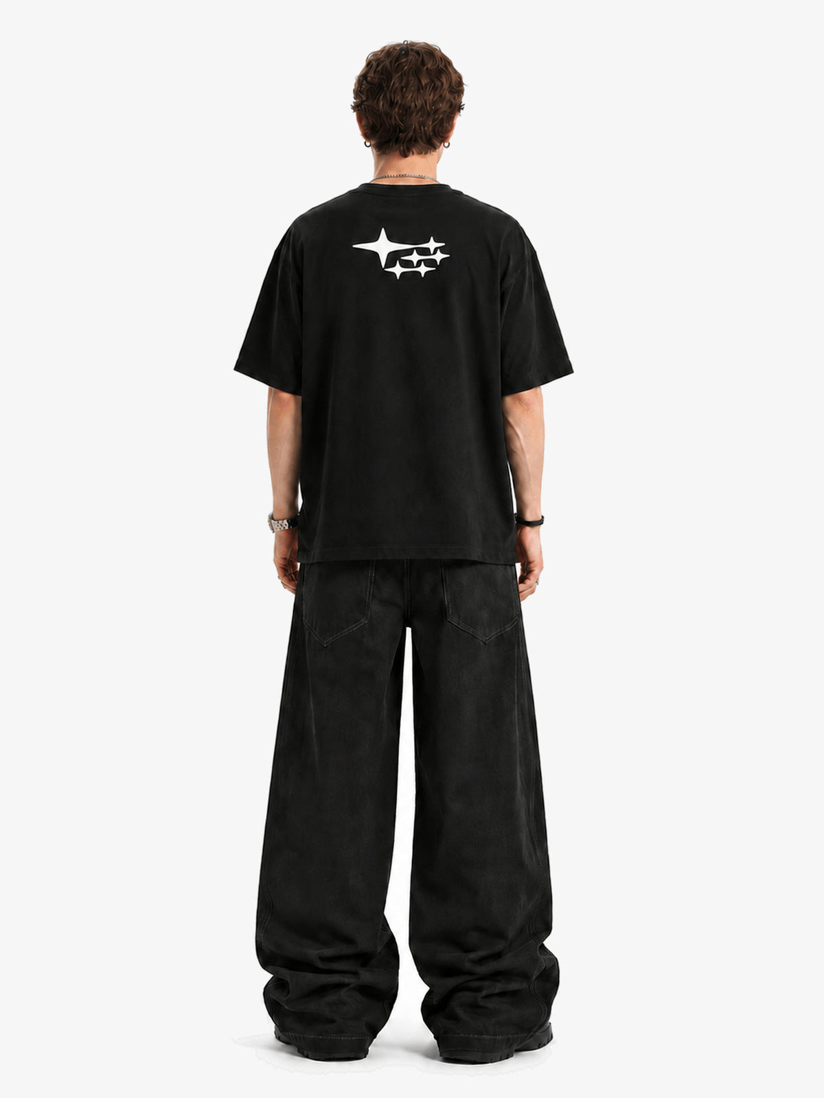 Lace up pants – Black, on model, back full | XoKool