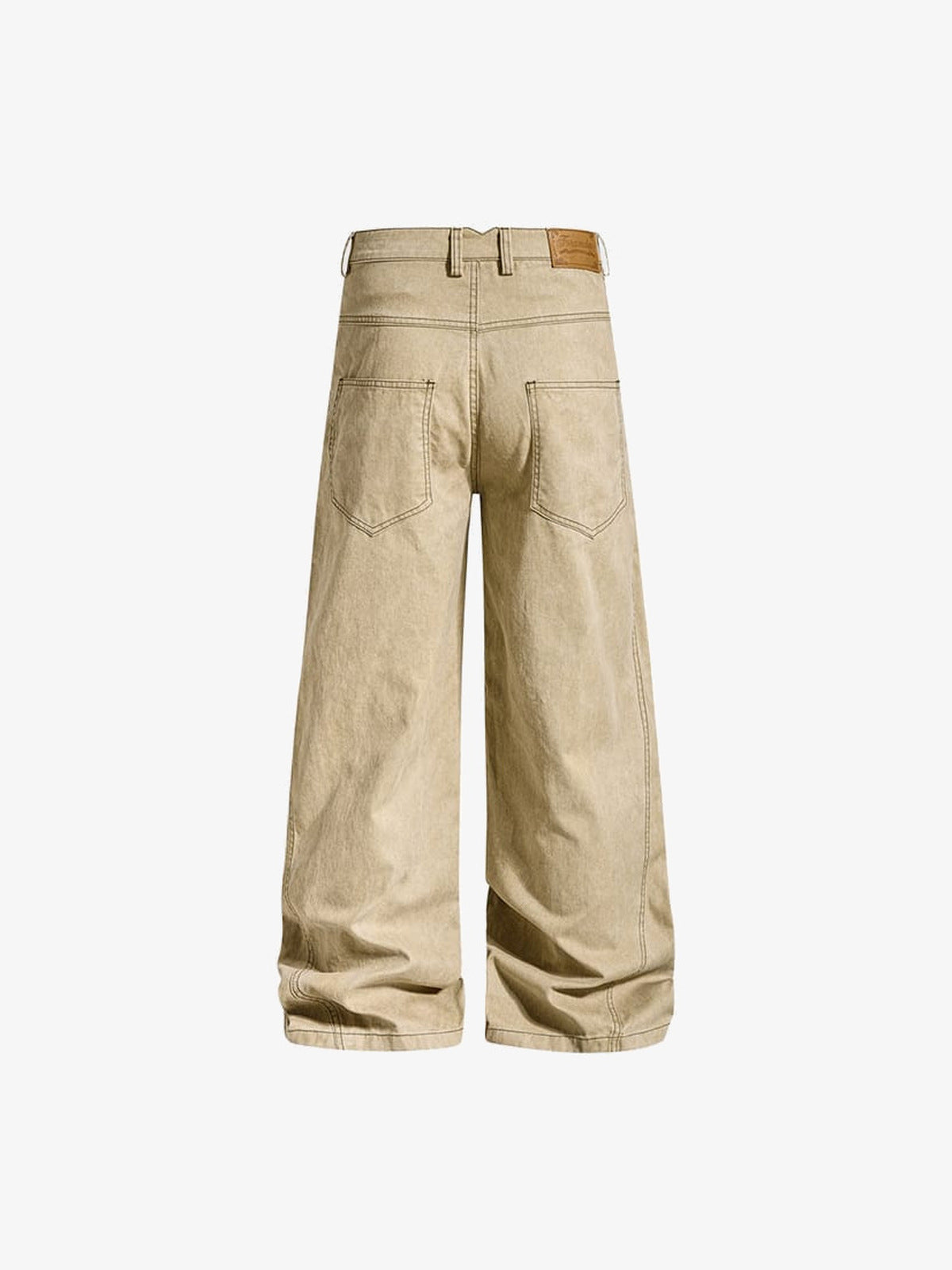 Lace up pants – Khaki, back view flat | XoKool