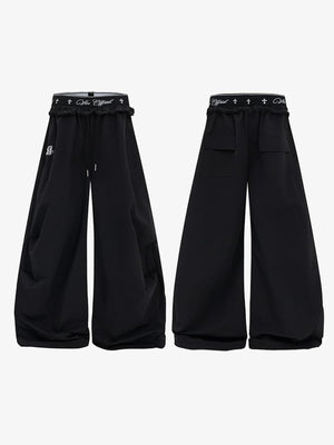 Pantalones paracaidista – negro, frente y espalda | XoKool