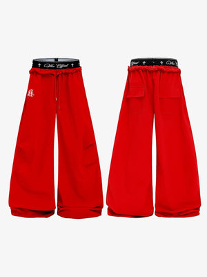 Pantalones paracaidista – rojo, frente y espalda | XoKool
