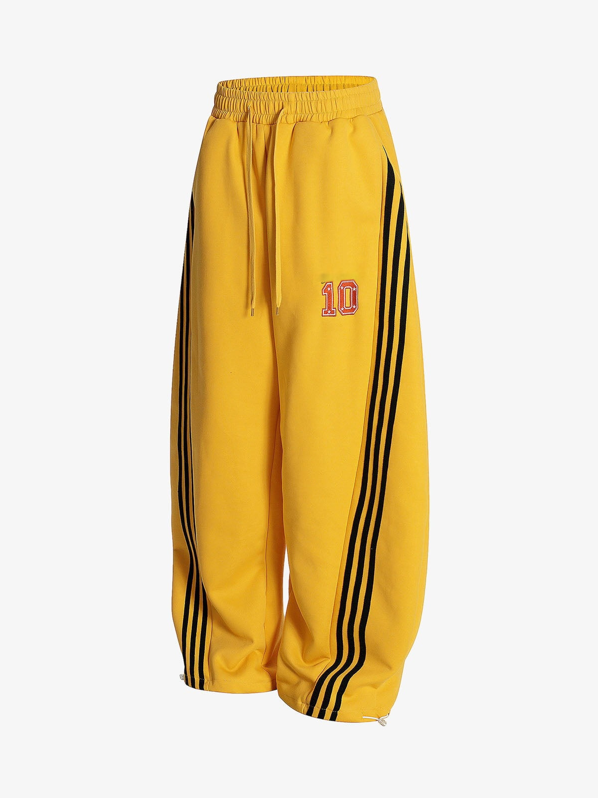 Wide Leg Side Stripe Sweatpants – Yellow, front flat view | XoKool