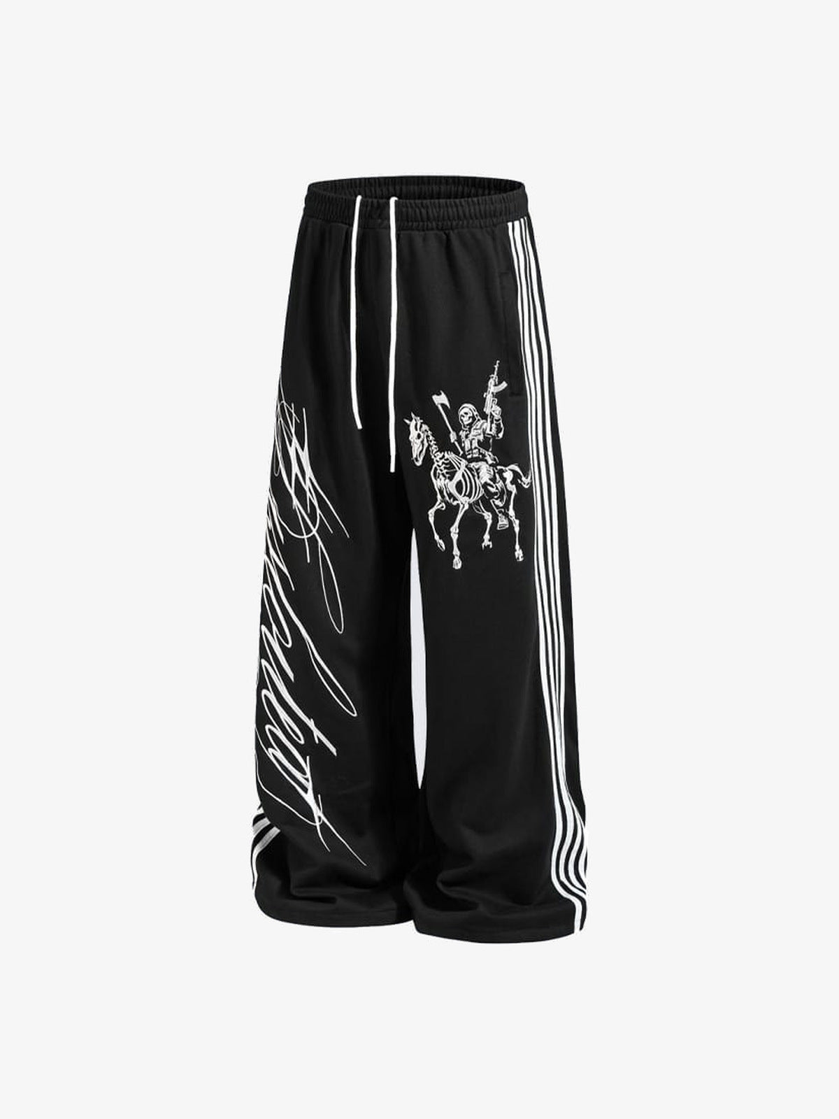 Skeleton Jogginghose – Schwarz, Vorderseite flach | XoKool