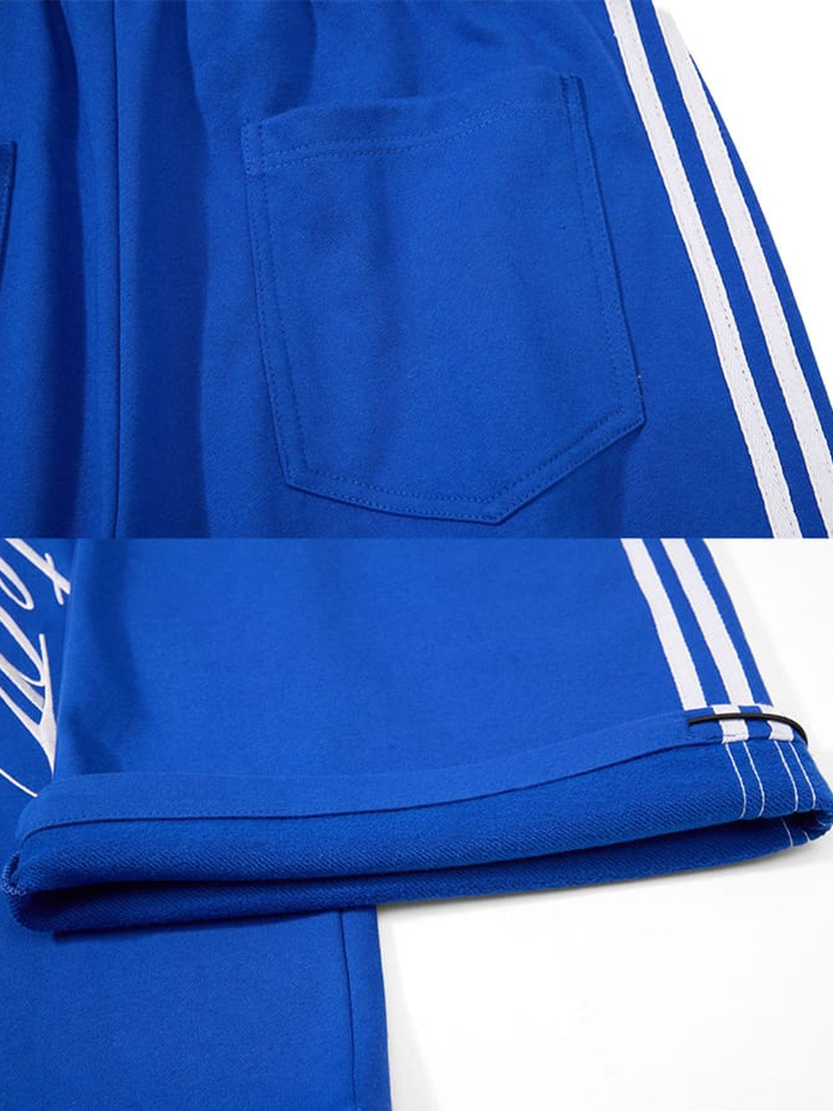 Skeleton Jogginghose – Königsblau, Gesäßtasche und Saum im Detail | XoKool