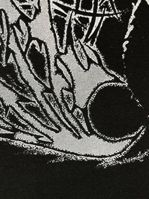 Winged skeleton layered tee – wing graphic close-up | XoKool