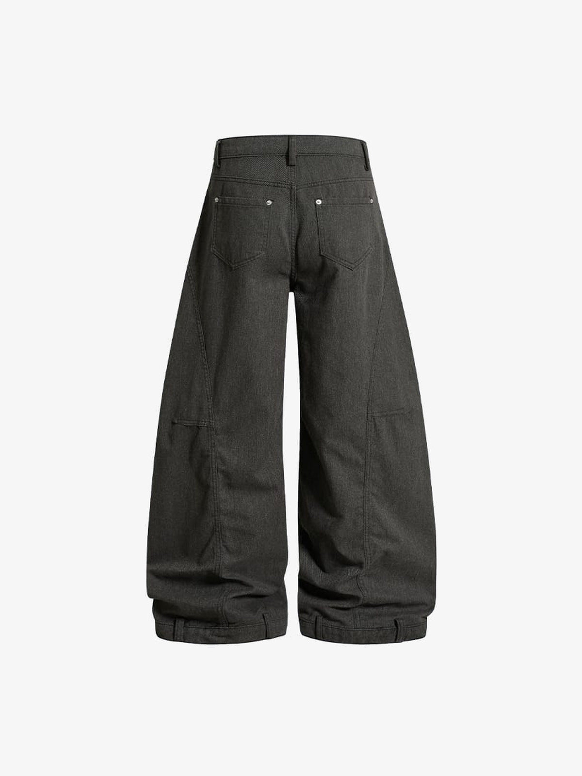 Pantalones barrel cruzados – Gris carbón, trasera plana | XoKool
