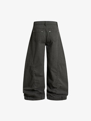 Pantalones barrel cruzados – Gris carbón, trasera plana | XoKool