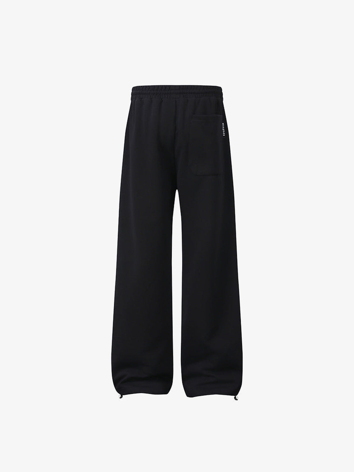 Jogginghose mit Zip-Taschen – Schwarz, Rückseite flach | XoKool