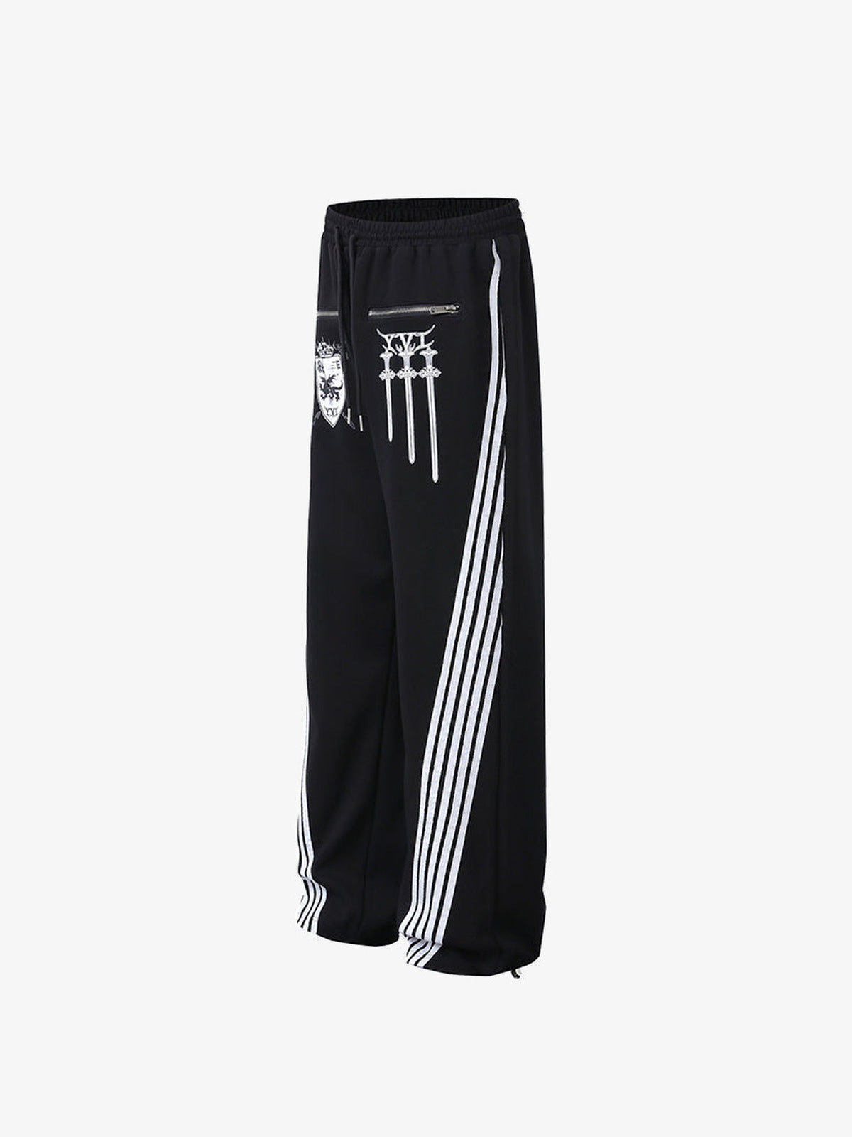 Jogginghose mit Zip-Taschen – Schwarz, Seitenansicht | XoKool