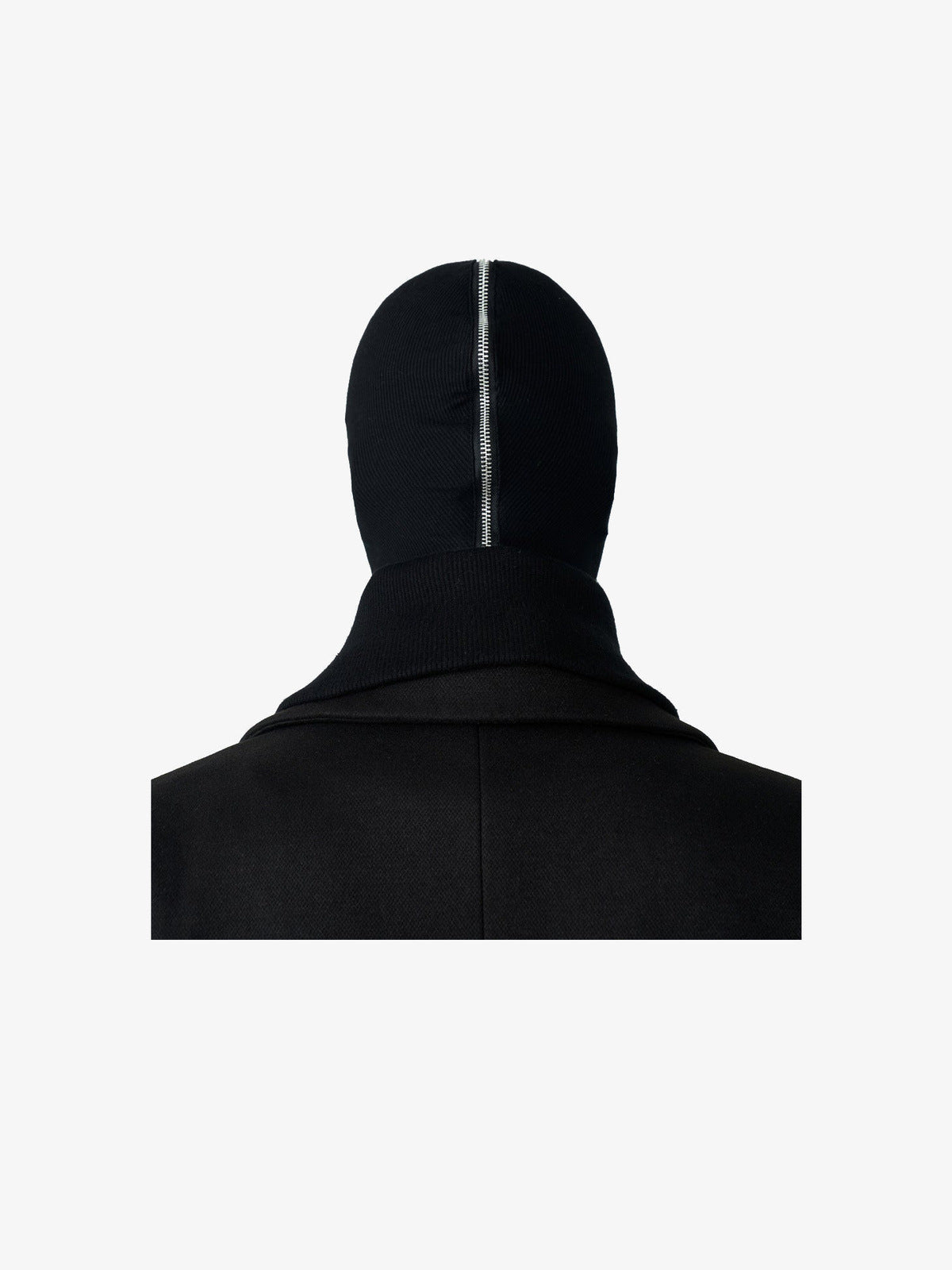 Zipper Knit Full Face Balaclava – Black, back view | XoKool