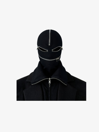 Zipper Knit Full Face Balaclava