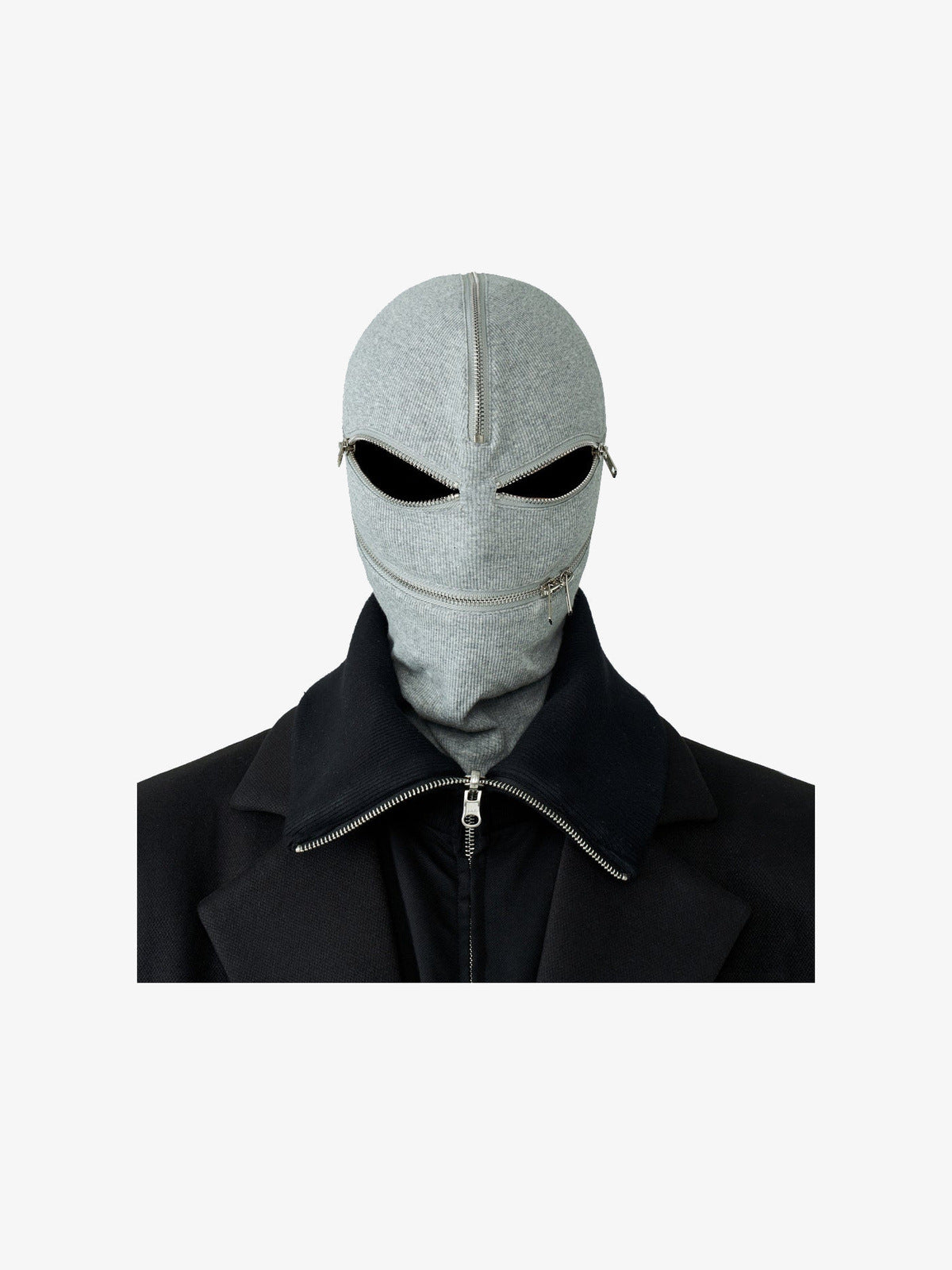 Zipper balaclava – Grey, front view | XoKool