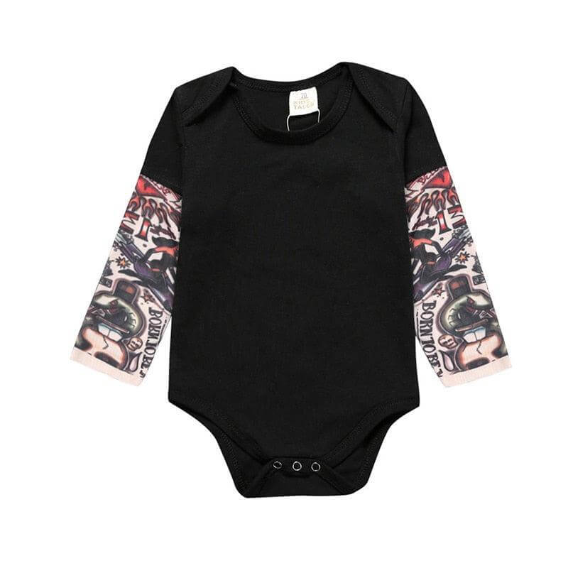 It’s not every day you see a baby sporting some awesome tats! Dress your cool kid in this unisex romper and it will be sure to turn heads! It comes with printed tattoos on each sleeve 👶 We use sublimation printing for optimal color rendering You won't be