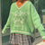 Reaper Printe Oversized Knitted Jumper Sweater / Streetwear / Y2K Clothing / Retro / Korean - XoKool